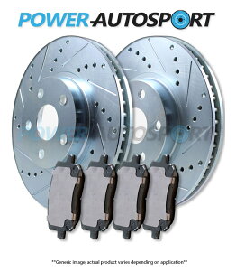brake disc rotor �i���A�j�p���[�N���X�h�����X���b�g�X���b�g���b�L�u���[�L�f�B�X�N���[�^�[ +�p�b�h57214pk (REAR) POWER CROSS DRILLED SLOTTED PLATED BRAKE DISC ROTORS + PADS 57214PK�y���s�A���i�z