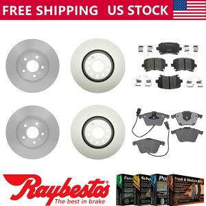 brake disc rotor tBbg2009AEfBA4tgALbgR[eBOu[L[^[ƃZ~bNpbh - CxXg Fits 2009 Audi A4 Front Rear Kit Coated Brake Rotors & Ceramic Pads - Raybestos