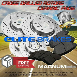 brake disc rotor 2003ÑV{[GNXvX3500 SRWpF+RNXh[^[ƃZ~bNpbh F+R Cross Drilled Rotors & Ceramic Pads for 2003 Chevrolet Express 3500 SRW