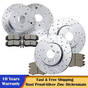 brake disc rotor �t�����g���A�u���[�L���[�^�[�f�B�X�N�ƃp�b�h��GMC�n�`�V�{���[equinox�u���[�L�ɍ����܂� Front Rear Brake Rotors Disc and Pads Fit GMC Terrain Chevrolet Equinox Brakes�y���s�A���i�z