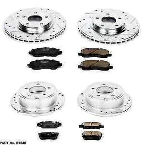 brake disc rotor �p���[�X�g�b�vK2840�t�����g/���AZ23�G�{�����[�V����1�p�g���I�b�g/�Z�u�����O�p�̃N���b�N�u���[�L�L�b�g Power Stop K2840 Front/Rear Z23 Evolution 1-Click Brake Kit for Patriot/Sebring�y���s�A