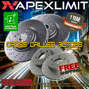 brake disc rotor 2016�NGMC Savana 2500 6.0L / 4.8L��F+R�N���X�h�������[�^�[�ƃZ���~�b�N�p�b�h F+R Cross Drilled Rotors & Ceramic Pads for 2016 GMC Savana 2500 6.0L / 4.8L�y���s�A���i�z