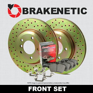 brake disc rotor tgu[PleBbNX|[chhu[LfBXN[^[ + posiÂȃpbhBSK80440 FRONT BRAKENETIC SPORT DRILLED Brake Disc Rotors + POSI QUIET Pads BSK80440