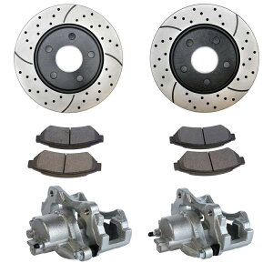 brake disc rotor 2005N2009ÑNXtgLp[^bNu[Lpbhh[^[oh For 2005-2009 LaCrosse Front Caliper Metallic Brake Pad Drilled Rotor Bundle