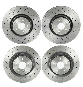 brake disc rotor BENZ R230 SL55 AMG�p��Brembo Front��Lear Drilled Vented Brake Discortors�L�b�g Brembo Front & Rear Drilled Vented Brake Disc Rotors Kit for Benz R230 SL55 AMG�y���s�A���i�z