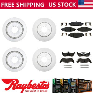brake disc rotor 2004-2008�N���C�X���[�p�V�t�B�J�t�����g���A�L�b�g�R�[�e�B���O�u���[�L���[�^�[�Z���~�b�N�p�b�h Fits 2004-2008 Chrysler Pacifica Front Rear Kit Coated Brake Rotors Ceramic Pads�y���s�A���i�z