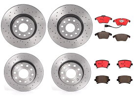 brake disc rotor ブレンボフロント＆リアフルブレーキキットセラミックパッドドリルドディスクローター用アウディA3 Brembo Front & Rear Full Brake Kit Ceramic Pads Drilled Disc Rotors For Audi A3
