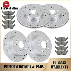 brake disc rotor 296mmtg281mmAfBXN[^[pbh̓g^AoJu[LɓKĂ܂ 296mm Front & 281mm Rear Disc Rotors Pads Fit for Toyota Avalon Camry Brakes
