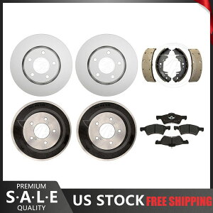 brake disc rotor Dodge Grand Caravan 2005 2004R[eBOꂽ[^[ƃ^bNpbh +hV[Y Fits Dodge Grand Caravan 2005 2004 Coated Rotors & Metallic Pads + Drums & Shoes