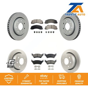 brake disc rotor �t�H�[�hF-150�p�̃t�����g���A�R�[�e�B���O�u���[�L���[�^�[�ƃZ���~�b�N�p�b�h�L�b�g7���O�z�C�[�� Front Rear Coated Brake Rotor & Ceramic Pad Kit For Ford F-150 With 7 Lug Wheels�y���s�A���i
