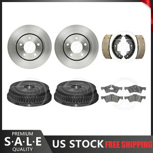 brake disc rotor 2001N2003Ñ_bWOhLoZ~bNpbhu[L[^[ +u[LhV[Y For 2001-2003 Dodge Grand Caravan Ceramic Pads Brake Rotors + Brake Drums Shoes