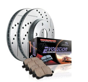 brake disc rotor p[XgbvK2071tgZ~bNu[LpbhƃNXh/XbgtR{[^[ Power Stop K2071 Front Ceramic Brake Pad and Cross Drilled/Slotted Combo Rotor