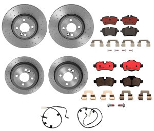 brake disc rotor u{tgуAu[LLbghh[^[~jR55 R56 R57pZ~bNpbh Brembo Front and Rear Brake Kit Drilled Rotors Ceramic Pads For Mini R55 R56 R57