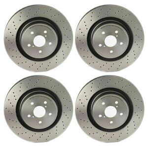 brake disc rotor 4フロントPVT 360mmドリルドブレーキディスクローターブレンボレクサスIS-Fのカスタムセット Custom Set of 4 Front PVT 360mm Drilled Brake Disc Rotors Brembo For Lexus IS-F