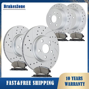 brake disc rotor 296mmtg281mmAfBXN[^[pbh́ANTXES300Hhu[LɓKĂ܂ 296mm Front 281mm Rear Disc Rotors Pads Fit for Lexus ES300H Drilled Brakes