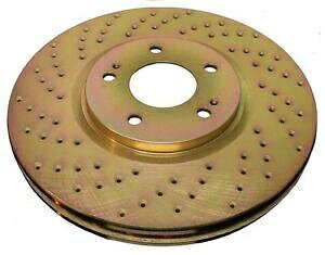 brake disc rotor �t�����g+���A�J�X�^���S�[���h�h�����h�u���[�L�f�B�X�N���[�^�[EVO X 10 W/BREMBO TBS75871 FRONT+REAR Custom Gold Drilled Brake Disc Rotors for EVO X 10 w/Brembo TBS75871