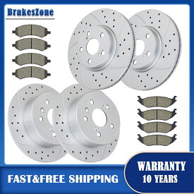 brake disc rotor レクサスES300H ES350ドリルスロットにぴったりのフロントリアブレーキローターブレーキパッド Front Rear Brake Rotors Brake Pads Fit for Lexus ES300H ES350 Drilled Slotted