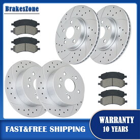 brake disc rotor Lexus ES350 ES300Hドリルスロットブレーキに合うフロントリアブレーキローターパッド Front Rear Brake Rotors Pads Fit for Lexus ES350 ES300H Drilled Slotted Brakes