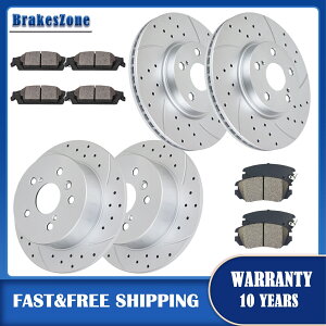 brake disc rotor Lexus ES300H ES350 2013-2018�@��ɓK�����t�����g���A�u���[�L���[�^�[�p�b�h�L�b�g Front Rear Brake Rotors Pads Kit Fit for Lexus ES300H ES350 2013-2018 Drilled�y���s�A���i�z