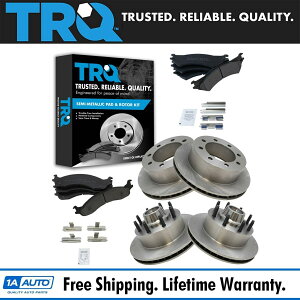 brake disc rotor TRQ�u���[�L�p�b�h�����[�^�[�L�b�g���^���b�N�t�����g�����A�L�b�g�t�H�[�hE250 E350 SRW TRQ Brake Pad & Rotor Kit Metallic Front & Rear Kit for Ford E250 E350 SRW�y���s�A���i�z