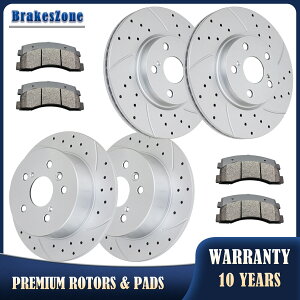 brake disc rotor Lexus ES300H 2013-2015 296mm�t�����g281mm���A�X���b�g�u���[�L���[�^�[�p�b�h�ɓK�����܂� Fit for Lexus ES300H 2013-2015 296mm Front 281mm Rear Slotted Brake Rotors Pads�y���s�A���i�z