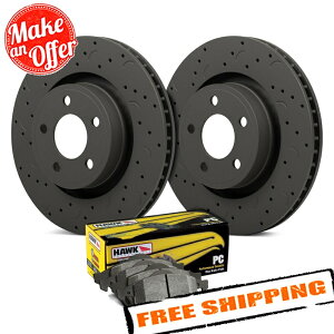 brake disc rotor 03-10�|���V�F�J�C�G���̂��߂̃z�[�N�^����PC�h�������X���b�g���A�u���[�L�L�b�g Hawk Talon PC Drilled & Slotted Rear Brake Kit for 03-10 Porsche Cayenne