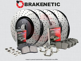 brake disc rotor [F＆R] Brakenetic Premium Drilled Brake Rotors + Posi静かなパッドBPK93115 [F&R] BRAKENETIC PREMIUM DRILLED Brake Rotors + POSI QUIET Pads BPK93115