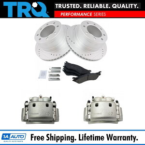 brake disc rotor RAM 1500 2500 3500pTRQAZ~bNpbhptH[}X[^[ƃLp[Lbg TRQ Rear Ceramic Pads Performance Rotors & Calipers Kit for Ram 1500 2500 3500