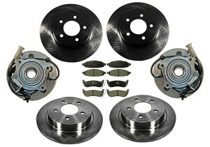brake disc rotor 04-06�p�V�t�B�J�Z���~�b�N�p�b�h��2�̃t�����g�n�u�z�C�[���x�A�����O�������4�̃��[�^�[���ׂ� 04-06 Pacifica All 4 Rotors With Ceramic Pads Plus 2 Front Hub Wheel Bearings