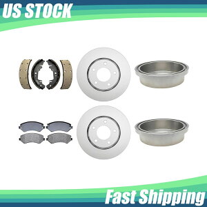 brake disc rotor �t�B�b�g2004 2005�_�b�W�O�����h�L�����o���R�[�e�B���O�u���[�L���[�^�[�p�b�h +�u���[�L�h�����ƌC Fit 2004 2005 Dodge Grand Caravan Coated Brake Rotors Pads + Brake Drums & Shoes�y���s�A���i�z