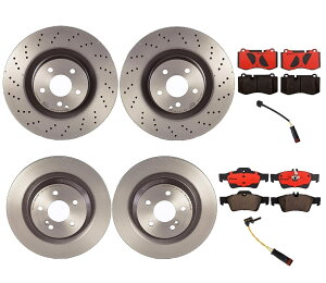 brake disc rotor ブレンボフロントおよびリアブレーキキットディスクローターメルセデスC216 CL550用セラミックパッド Brembo Front and Rear Brake Kit Disc Rotors Ceramic Pads For Mercedes C216 CL550