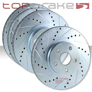 brake disc rotor �t�����g +���A�Z�b�g�p�t�H�[�}���X�N���X�h�����X���b�g�X���b�g�u���[�L���[�^�[�iw/pb�jTBS18990 FRONT + REAR SET Performance Cross Drilled Slotted Brake Rotors (w/PB) TBS18990