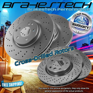 brake disc rotor 2016N̓YNV2500̃tgANXh[^[ Front & Rear Cross Drilled Rotors for 2016 Nissan NV2500