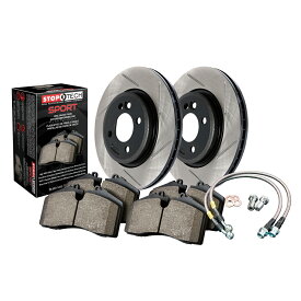 brake disc rotor STOPTECH 977.40008Rスポーツローター/パッド/ホースラインキットスロット付きEコーティングブラックリア StopTech 977.40008R Sport Rotors/Pads/Hose Line Kit Slotted E-Coated Black Rear【並行輸入品】