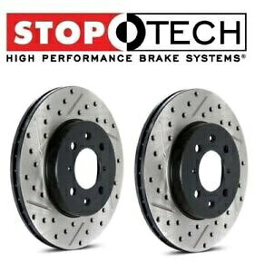 brake disc rotor 1994-2004�}�X�^���O�R�u���}�b�n1�X�g�b�v�e�b�N�N���X�h�����X���b�g���[�^�[�t�����g�y�A 1994-2004 Mustang Cobra Mach 1 StopTech Cross Drilled Slotted Rotors Front Pair�y���s�A���i�z