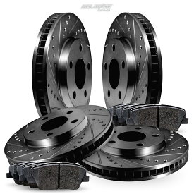 brake disc rotor [フルキット]黒いドリルスロットローターとセラミックパッドBBCC.58004.02 [FULL KIT] Black Drilled Slotted Rotors and Ceramic Pads BBCC.58004.02