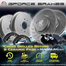 brake disc rotor fドリルローターパッドと2012年から2019年のトヨタプリウスC w/リアドラムのドラムシューズ F Drilled Rotors Pads & R Drums Shoes for 2012-2019 Toyota Prius C w/ Rear Drum