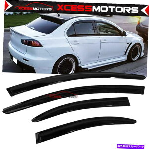 CO GAp[c tBbg08-17OHT[TChEBhEoCU[TVF[hK[h4PCSZbg Fits 08-17 Mitsubishi Lancer Side Window Visors Sun Shade Guard 4PCS Set