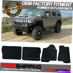 CO GAp[c tBbg03-09n}[H2 4DR OEt@Ng[tBbggtA}bgJ[ybgiCubN Fits 03-09 Hummer H2 4Dr OE Factory Fitment Floor Mats Carpet Nylon Black