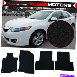 CO GAp[c tBbg09-14 ACURA TSXubNiCtgtA}bgJ[ybg4PC Fits 09-14 Acura TSX Black Nylon Front Rear Floor Mats Carpets 4PC