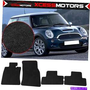 CO GAp[c tBbg02-06~jN[p[tA}bgJ[ybgtgA4-PCSubNiC Fits 02-06 Mini Cooper Floor Mats Carpets Front & Rear 4-Pcs Black Nylon