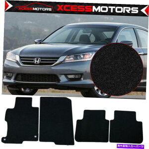 CO GAp[c tBbg13-17z_AR[hZ_tA}bgJ[ybgtgAubN4PCZbgiC Fits 13-17 Honda Accord Sedan Floor Mats Carpet Front & Rear Black 4PC Set Nylon
