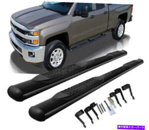 CO GAp[c tBbg07-21g^chGNXebhLu4C`ȉ~`̃TChXebvi[to[ubN Fits 07-21 Toyota Tundra Extended Cab 4 Inch Oval Side Steps Nerf Bars Black
