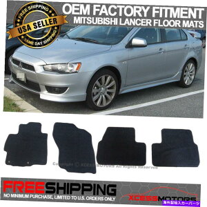CO GAp[c tBbg08-17OHT[ubNOEtBbggtgAtA}bgJ[ybgiC Fits 08-17 Mitsubishi Lancer Black OE Fitment Front Rear Floor Mats Carpet Nylon
