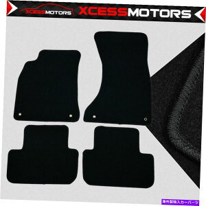 CO GAp[c tBbg09-16AEfBA4 S4ubNiChCo[ƏqTChtA}bgJ[ybg Fits 09-16 Audi A4 S4 Black Nylon Driver & Passenger Side Floor Mats Carpets