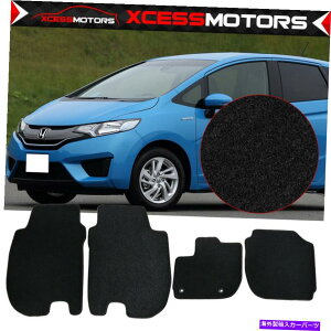CO GAp[c tBbg15-18z_tBbgGKtA}bgJ[ybgtgAubN4PCZbg-Nylon Fits 15-18 Honda Fit GK Floor Mats Carpet Front & Rear Black 4PC Set - Nylon