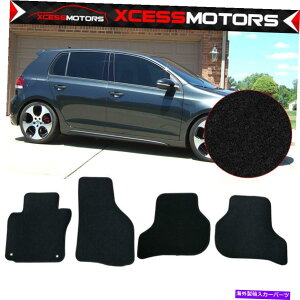 CO GAp[c tBbg10-14 VW MKIVStGTIubNiCtgtA}bgJ[ybg4PC Fits 10-14 VW MKIV Golf & GTI Black Nylon Front Rear Floor Mats Carpets 4PC