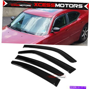 CO GAp[c K06-10_bW[dANXX^CEBhEoCU[CK[h4PCSZbg Fits 06-10 Dodge Charger Acrylic Slim Style Window Visors Rain Guards 4Pcs Set