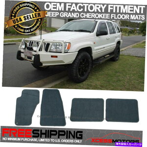CO GAp[c tBbg99-04W[vOh`FL[tA}bgJ[ybgtgAO[4PC-iC Fits 99-04 Jeep Grand Cherokee Floor Mats Carpet Front & Rear Gray 4PC - Nylon