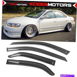 CO GAp[c 98-02z_AR[hZ_EBhEoCU[ANxgTVF[hCK[h4PC Fits 98-02 Honda Accord Sedan Window Visor Acrylic Vent Sun Shade Rain Guard 4pc